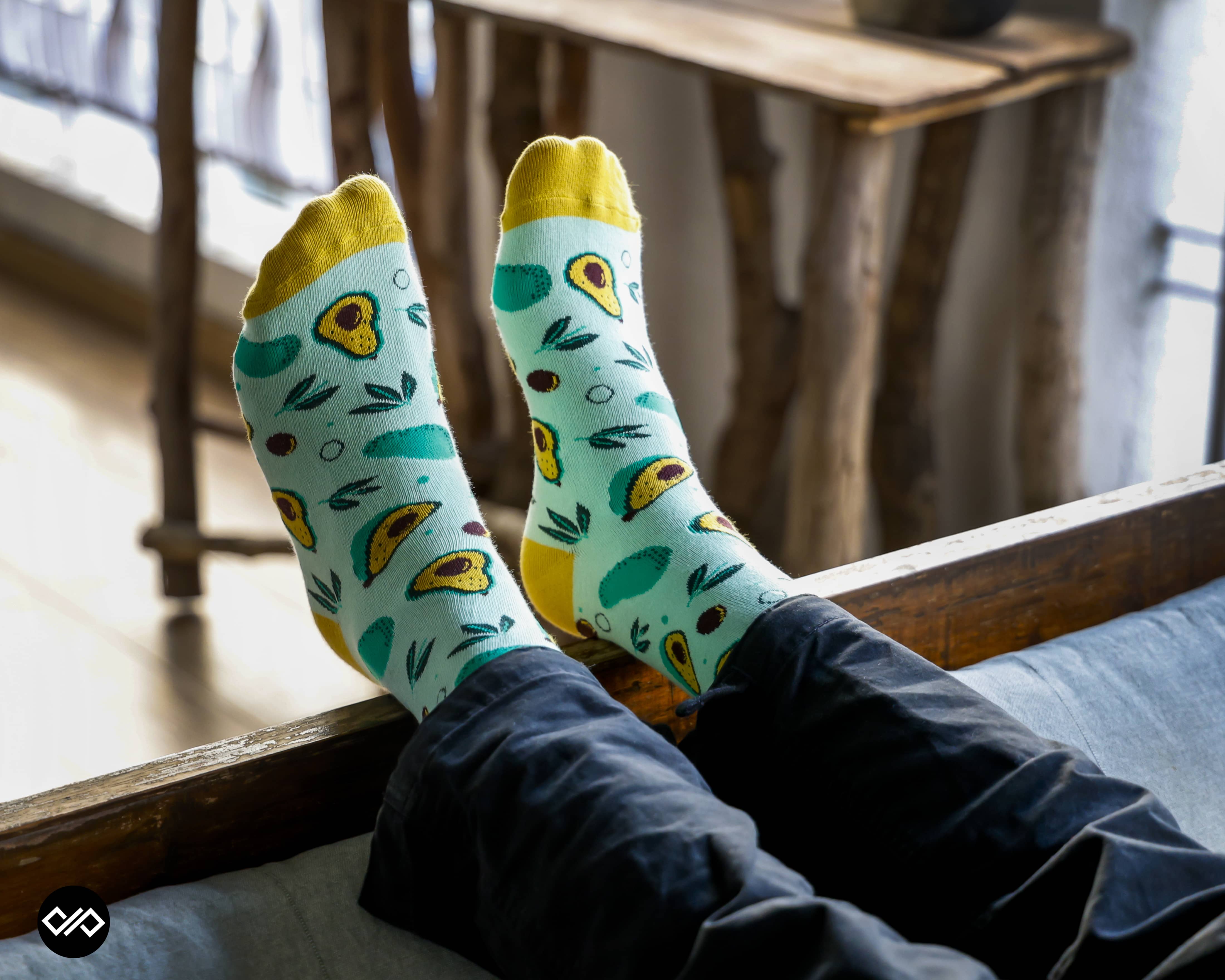 Dynamocks Avocados Crew Length Socks for Men and Women.