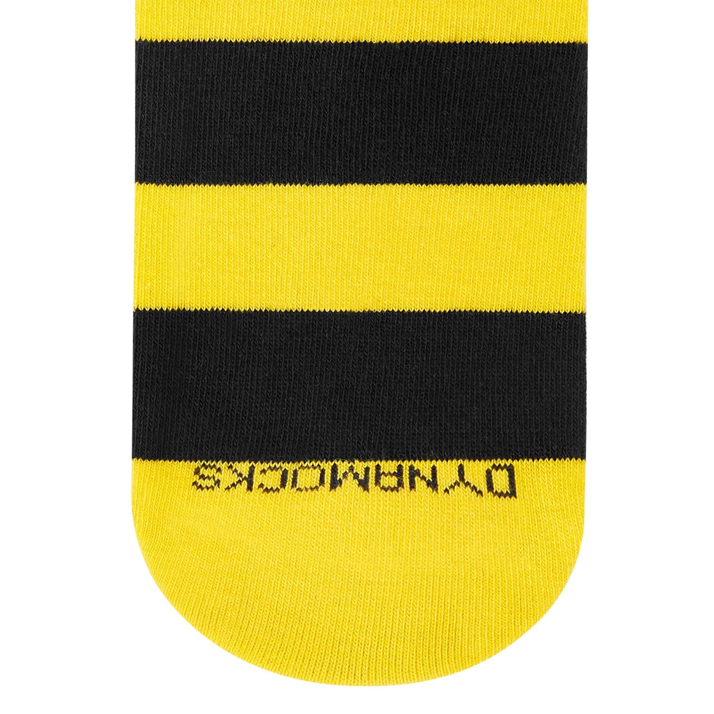 Yellow and black striped crew socks for men and women — Bold Stripes — Dynamocks India - Closeup