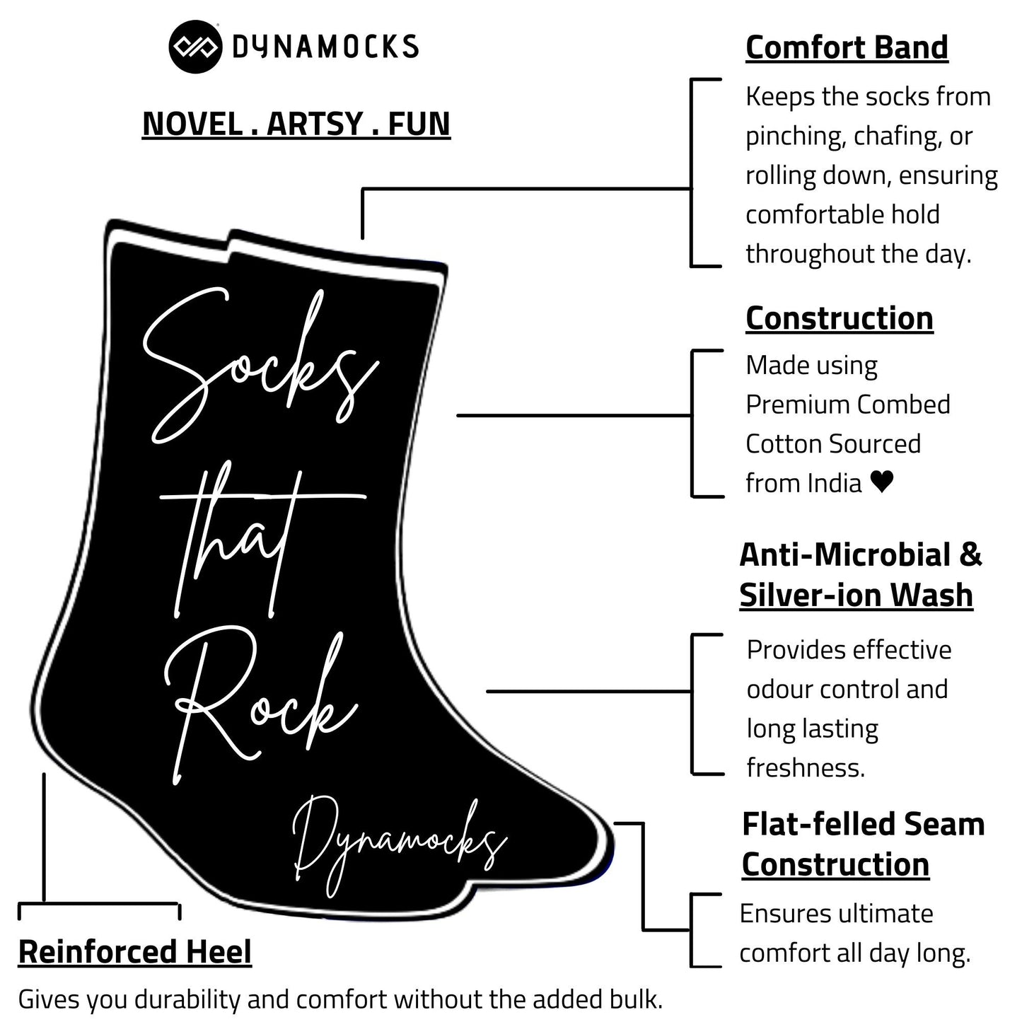 Dynamocks Crew Socks Features