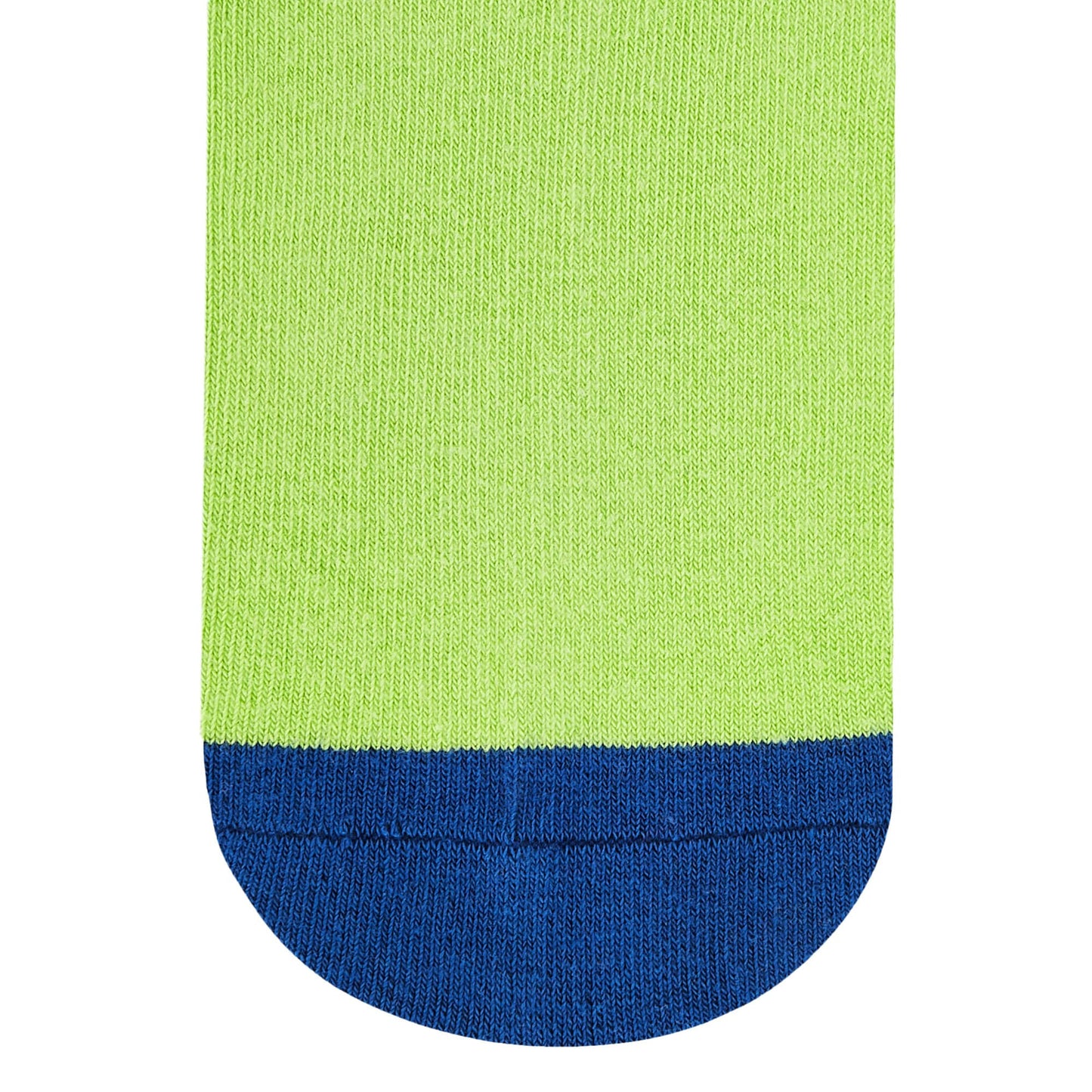 Dynamocks Stripes DUO Neon Green and Royal Blue crew length socks - Closeup