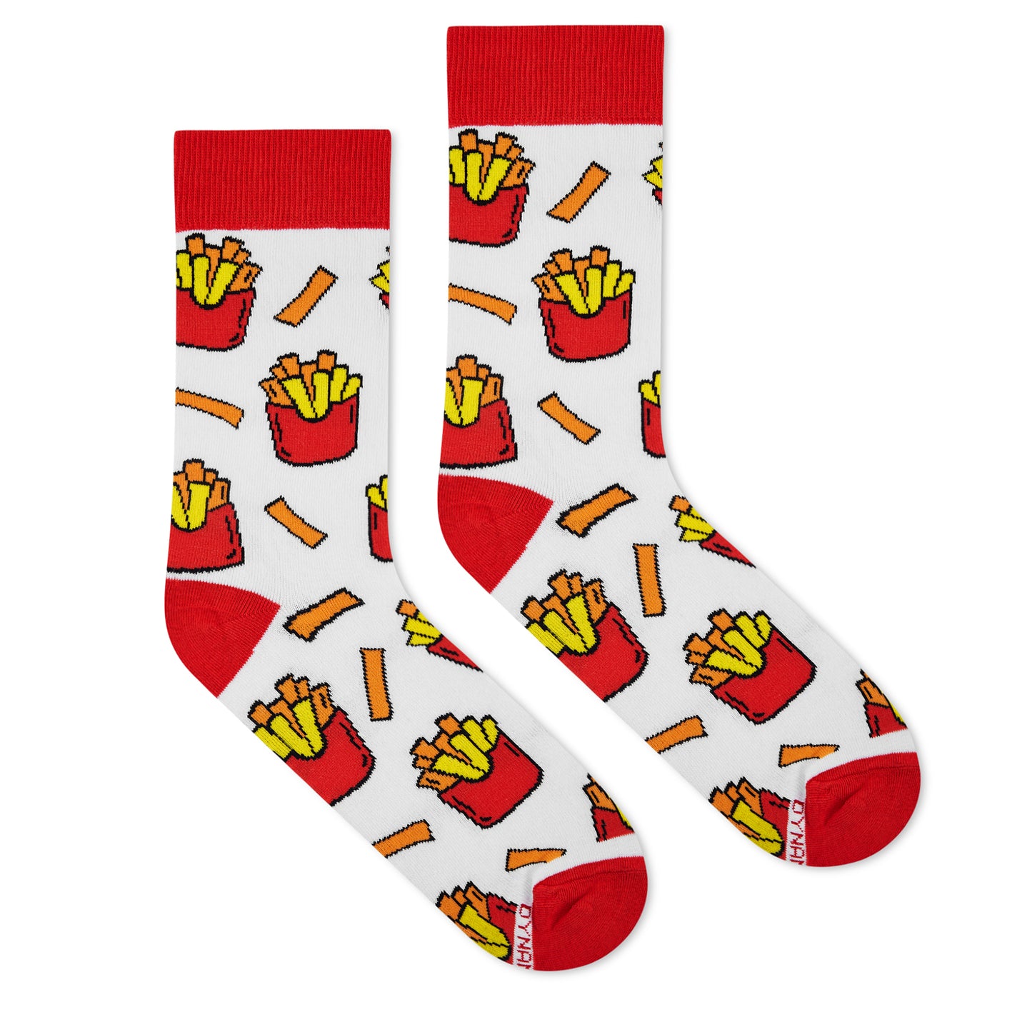 Dynamocks French Fries Crew Length Socks for Men and Women.