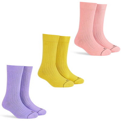 Solid Cotton Crew Socks - Unisex 3-Pack for a Stylish Finish