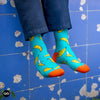 Dynamocks Banana Crew Length Socks for Men and Women.