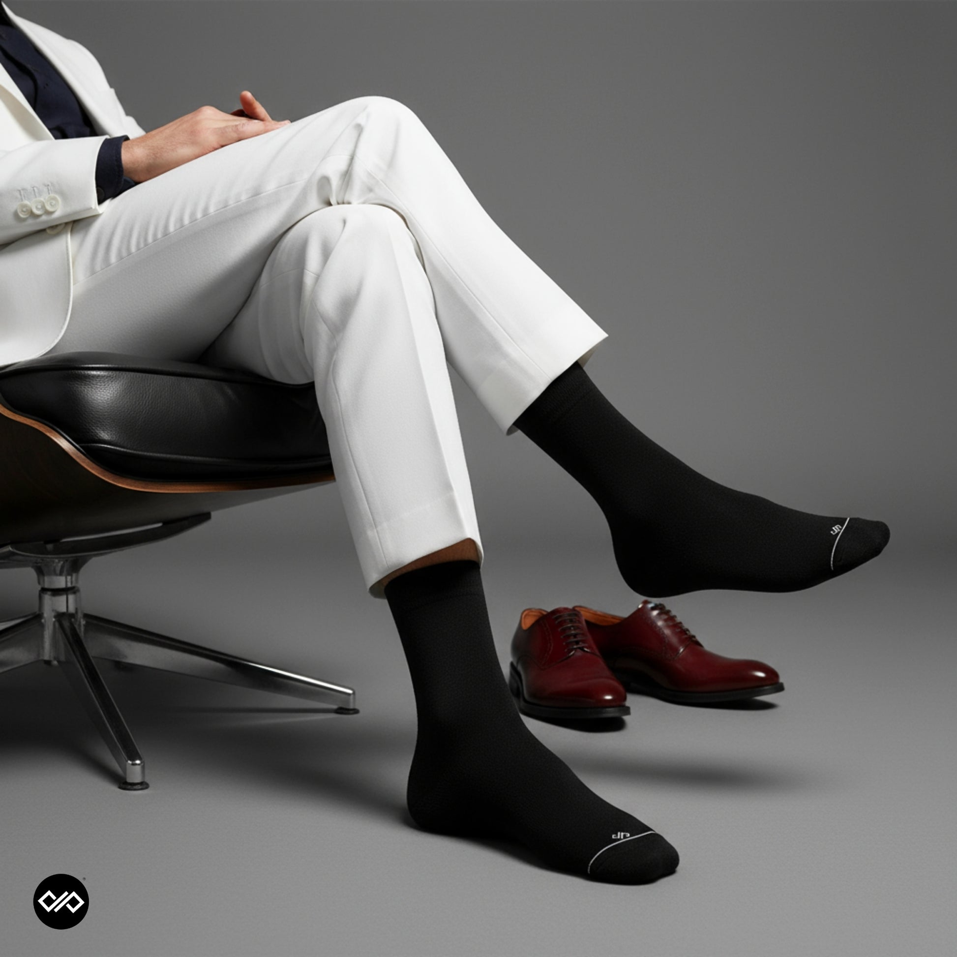 Dynamocks Bamboo Solid Black Crew length socks for Men and Women.