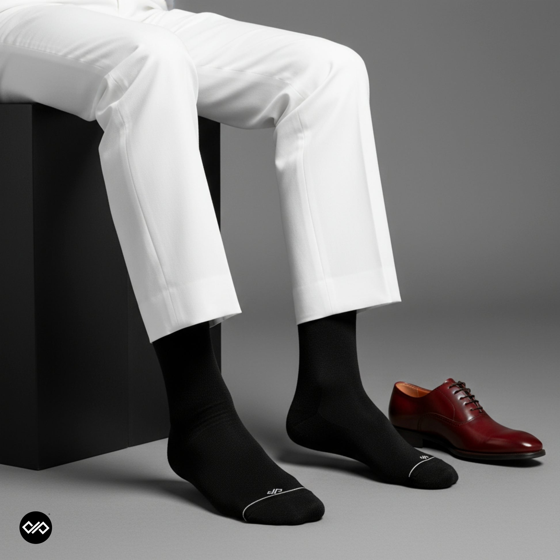 Dynamocks Bamboo Solid Black Crew length socks for Men and Women.