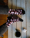 Dynamocks Black Coffee Crew Length Socks for Men and Women.