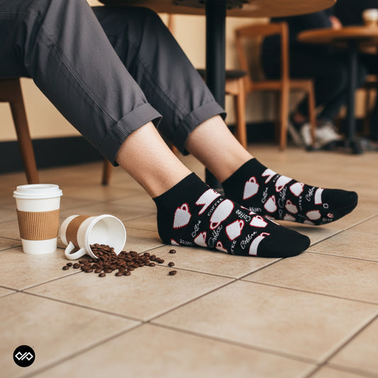 Dynamocks Coffee Cup Low Ankle Length Socks for Men and Women.