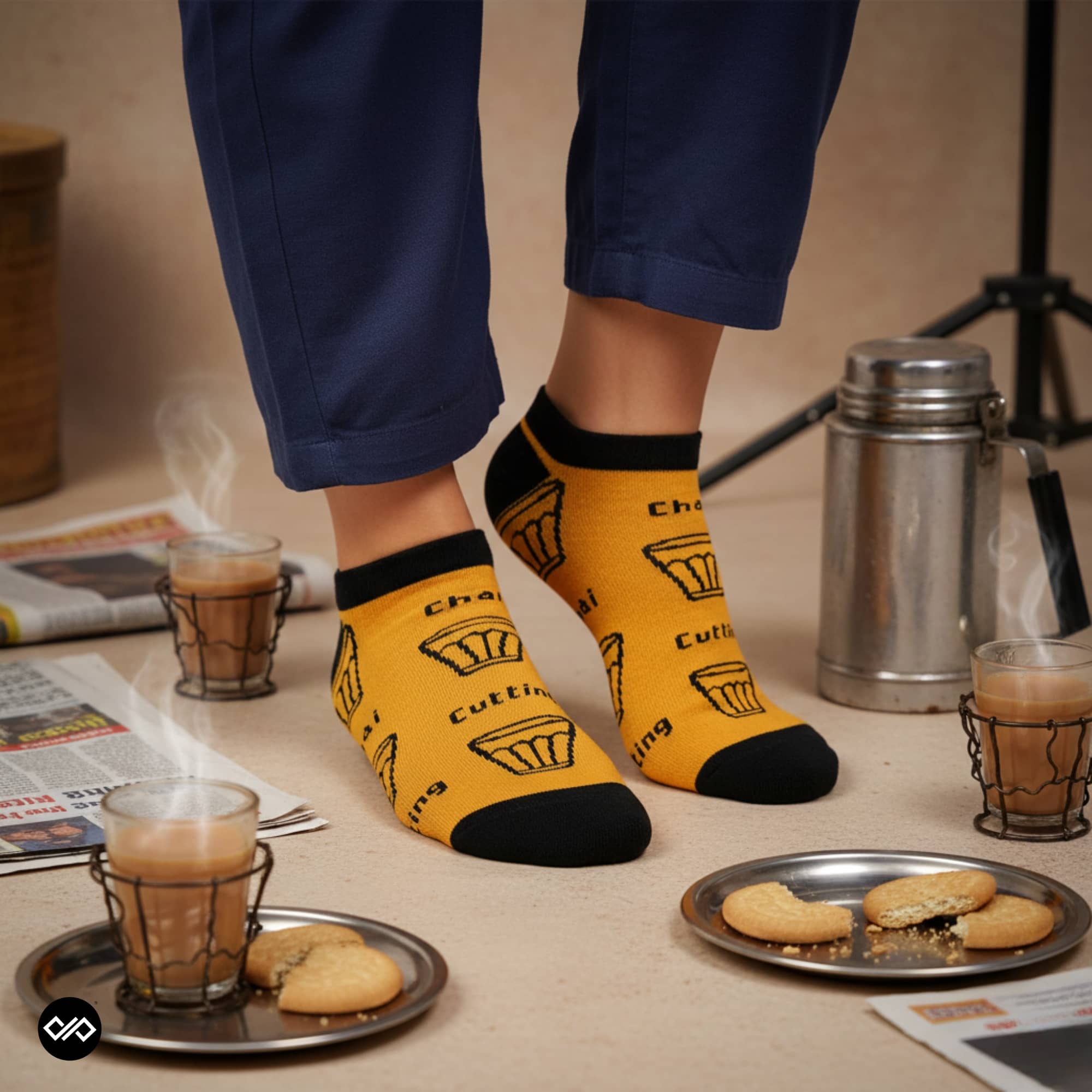 Dynamocks Cutting Chai Low Ankle Length Socks for Men and Women.