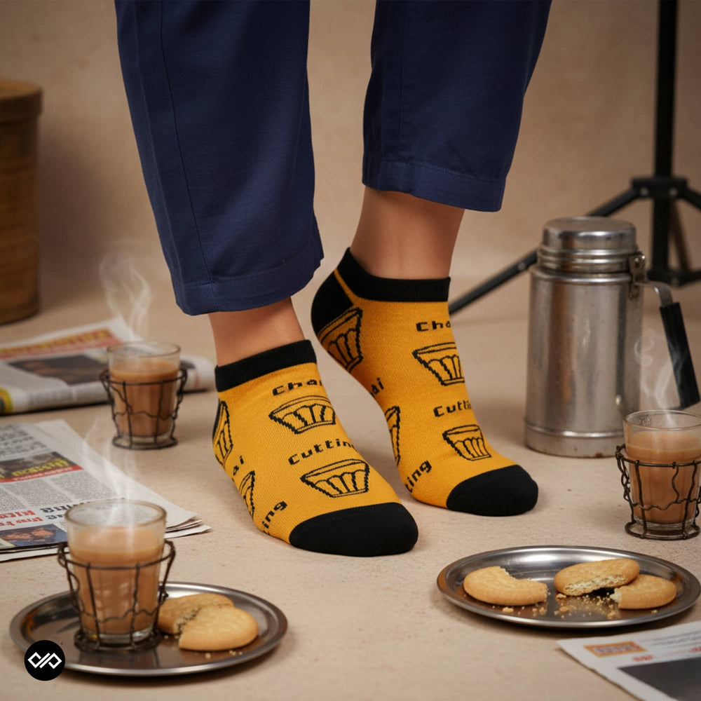 Dynamocks Cutting Chai Low Ankle Length Socks for Men and Women.