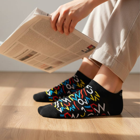 Dynamocks Doodle Low Ankle Length Socks for Men and Women.