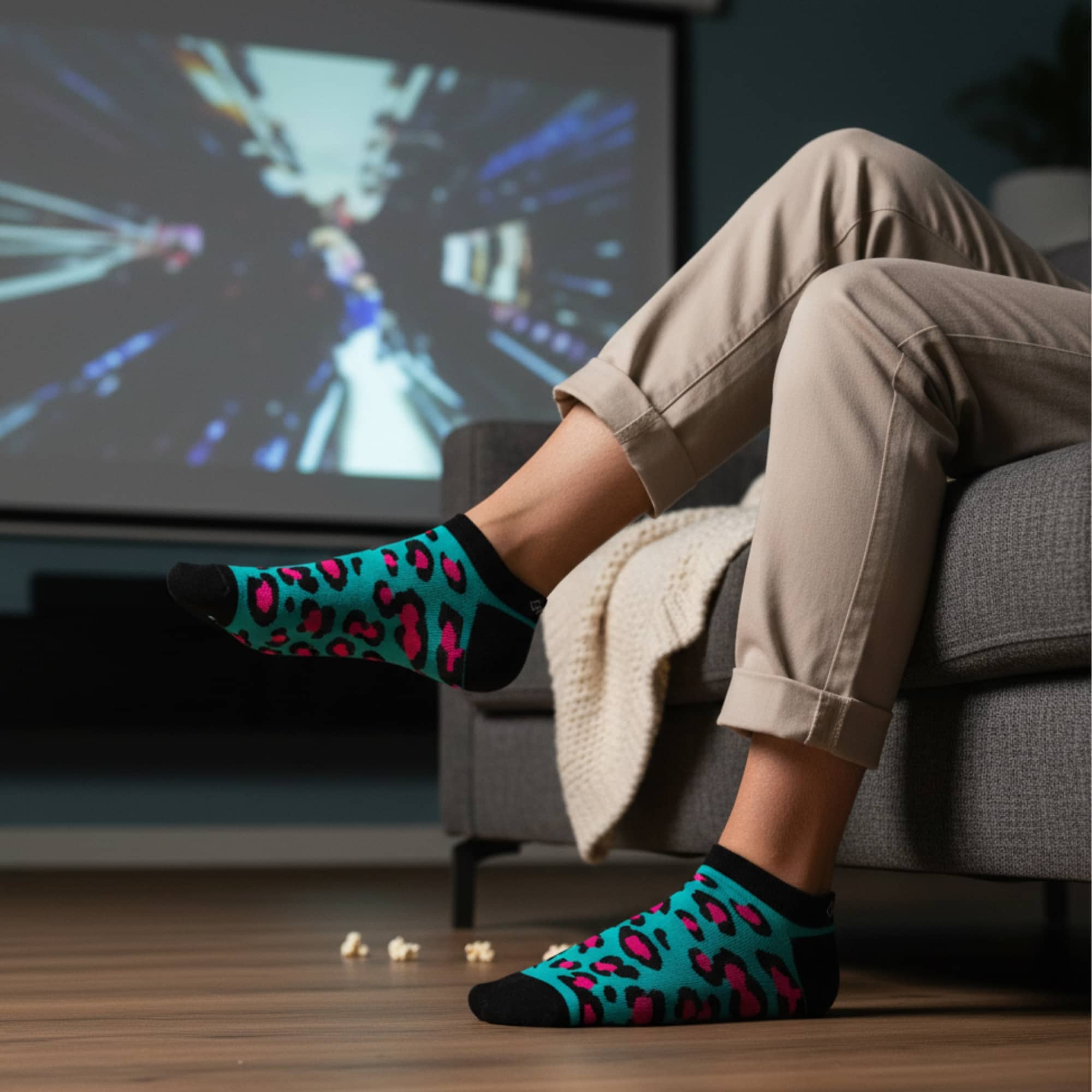 Dynamocks Leopard Low Ankle Length Socks for Men and Women.