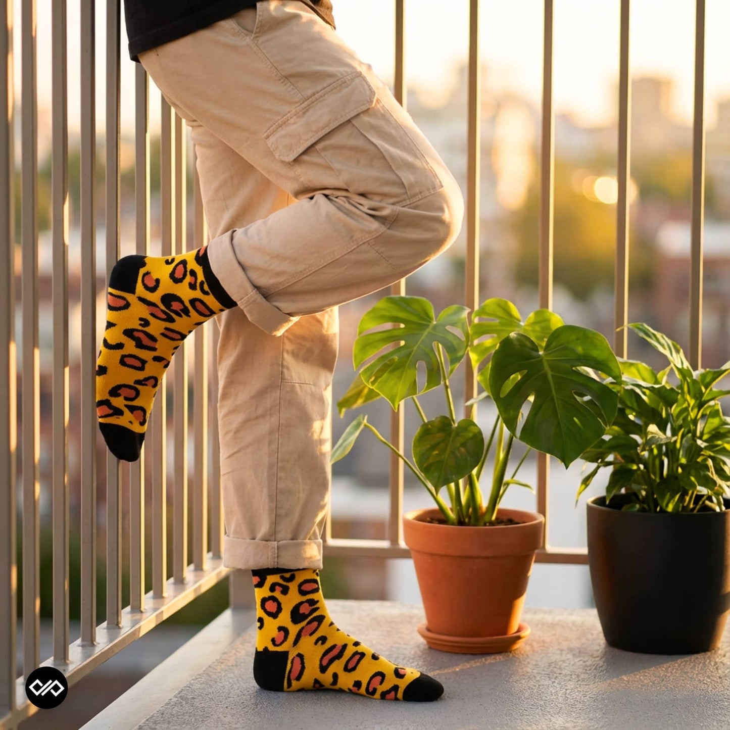 Dynamocks Leopard ankle length socks for men and women.
