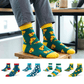 Weekend Fuel 4-pack ankle socks with Beer, Pizza, Popcorn and Happy Leaf designs
