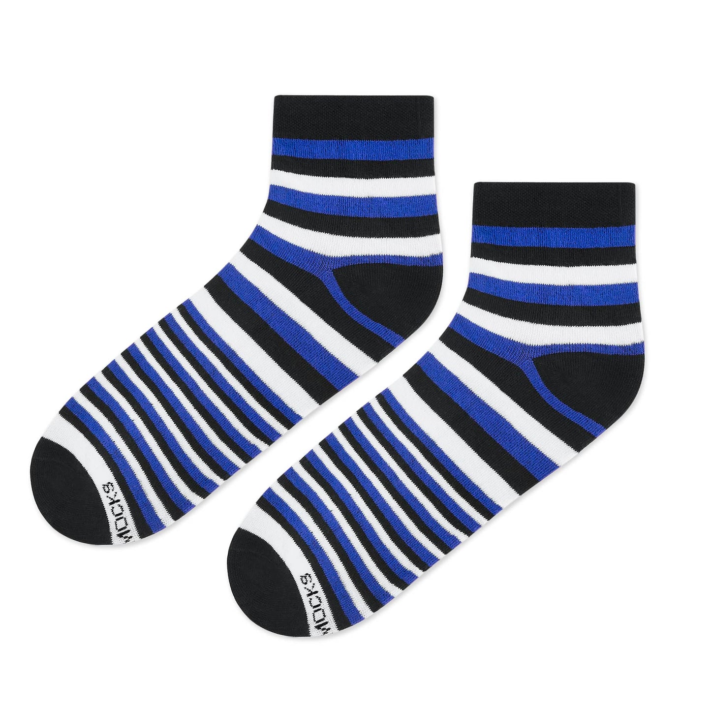 Dynamocks Stripes X Blue Ankle Length Socks for Men and Women.