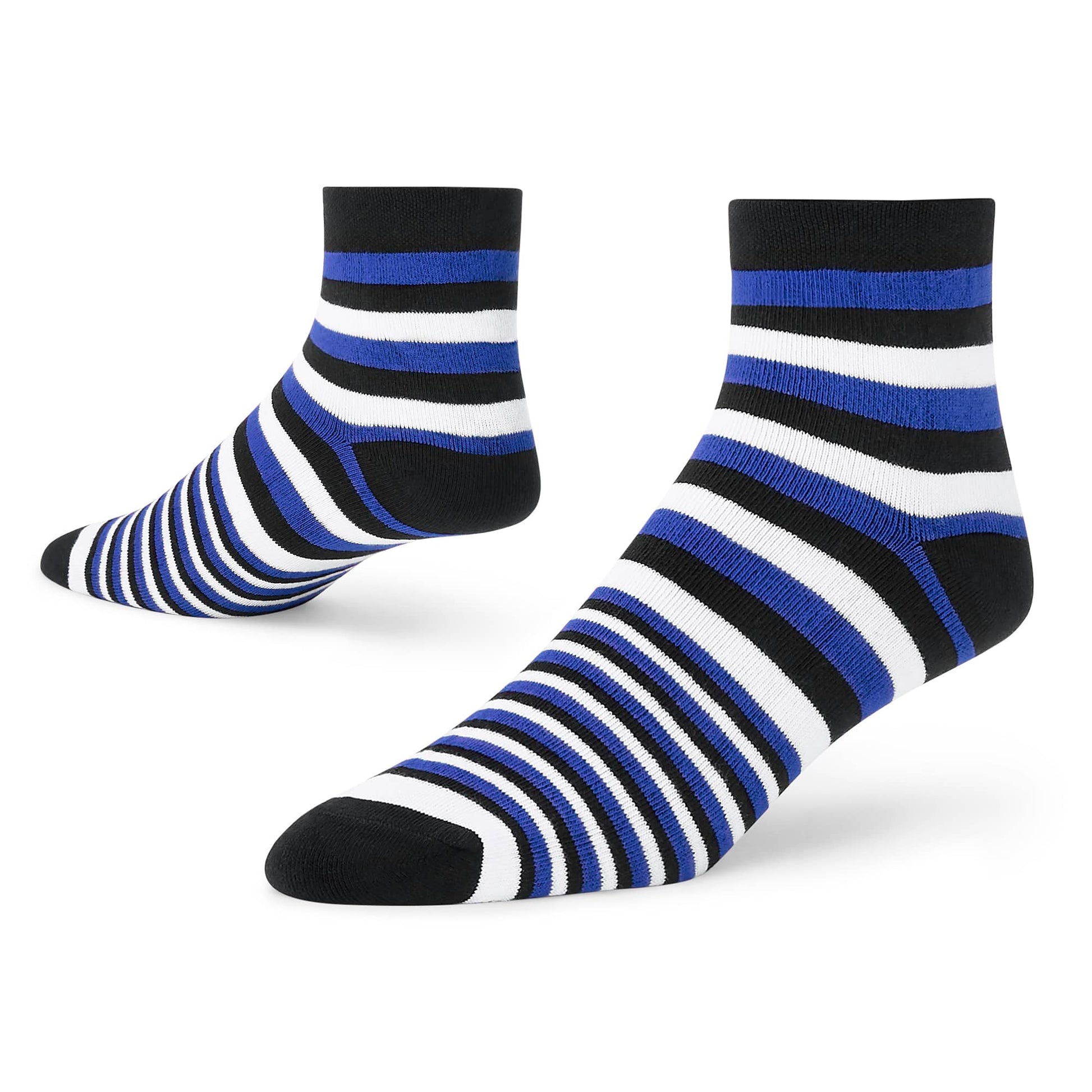 Dynamocks Stripes X Blue Ankle Length Socks for Men and Women.