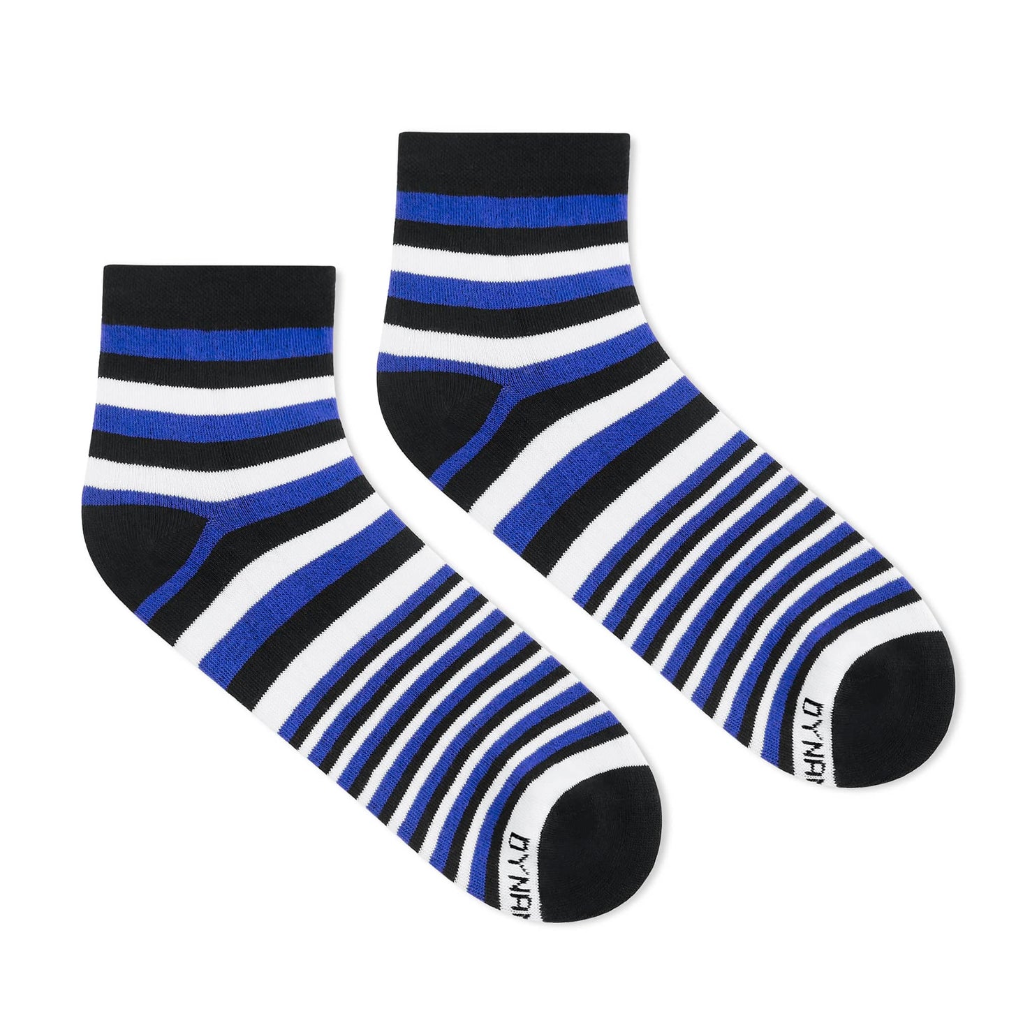Dynamocks Stripes X Blue Ankle Length Socks for Men and Women.