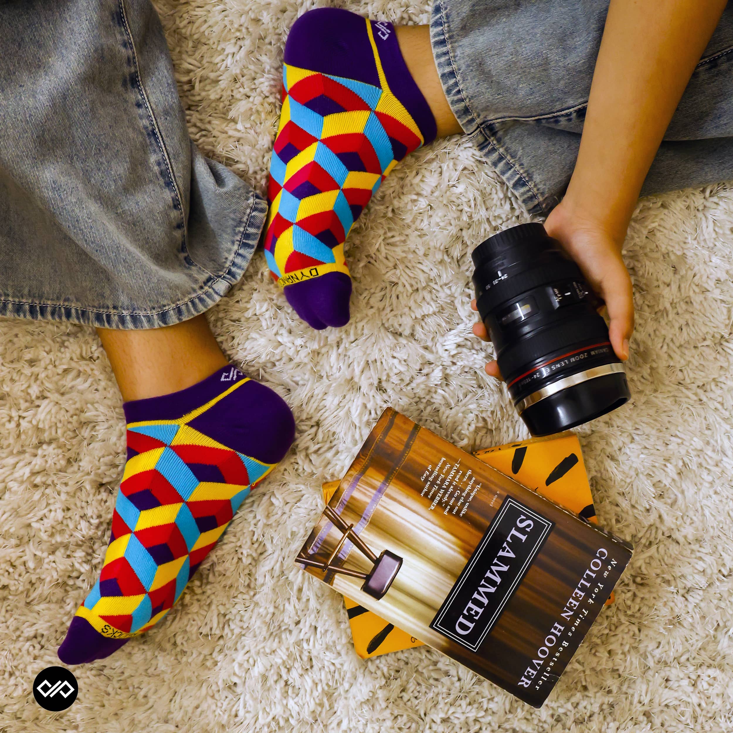 Dynamocks Cube Low Ankle Length Socks for Men and women.