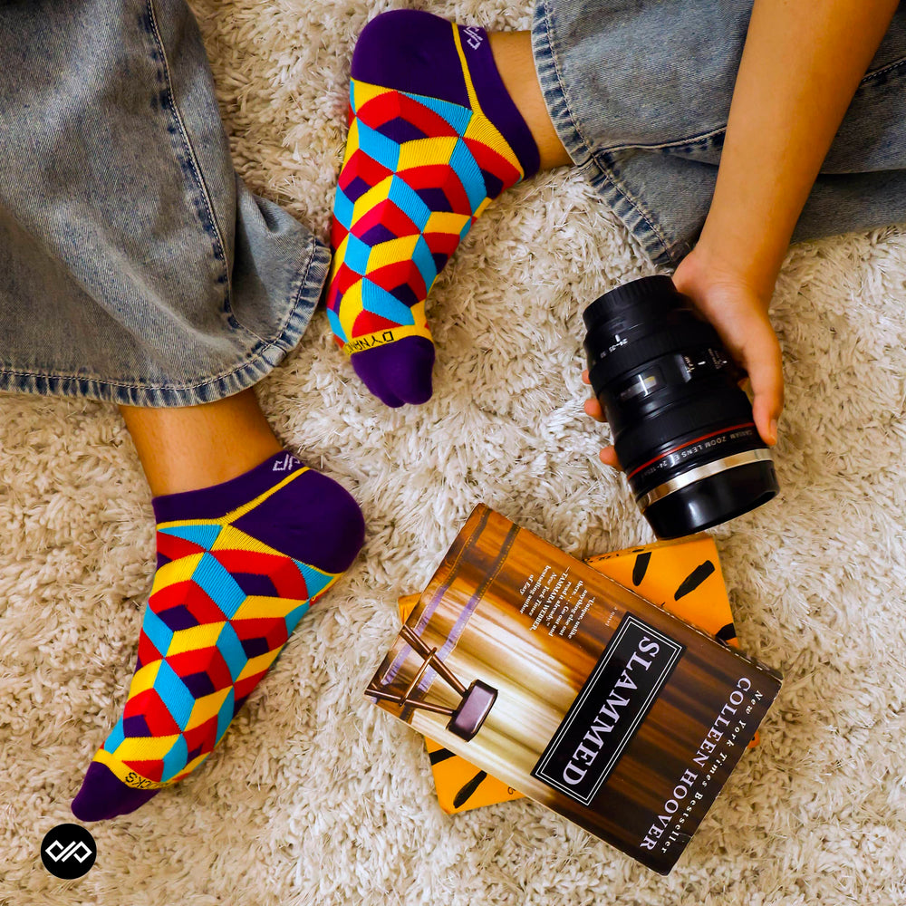 Dynamocks Cube Low Ankle Length Socks for Men and women.