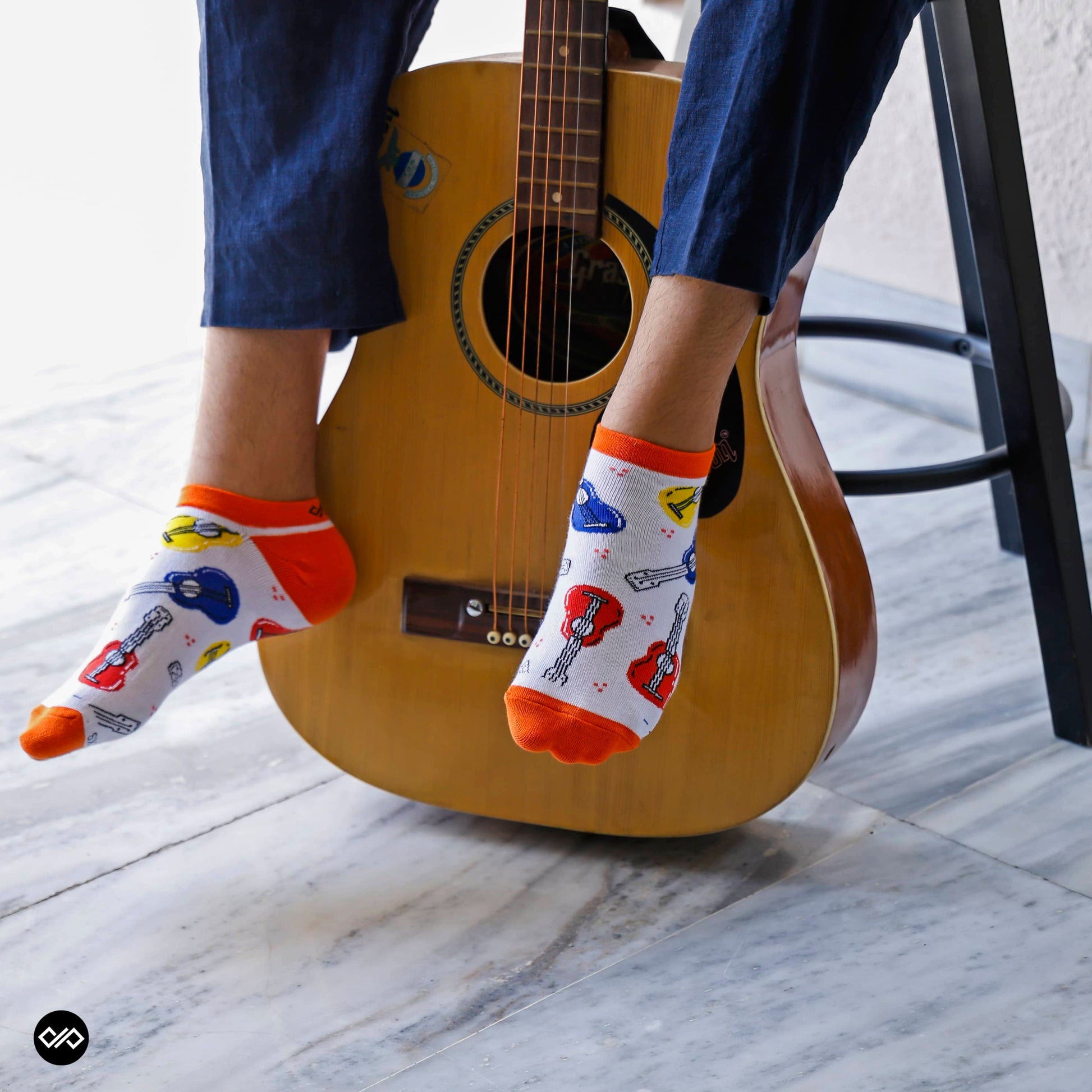 Dynamocks Guitar Low Ankle Length Socks for Men and Women.