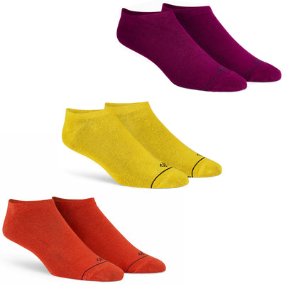 The Luxe Solids - Rust, Gold & Wine Low Ankle Socks (Pack of 3)