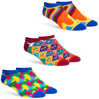 Artisan Weave - Designer Patterned Low Ankle Socks (Pack of 3)