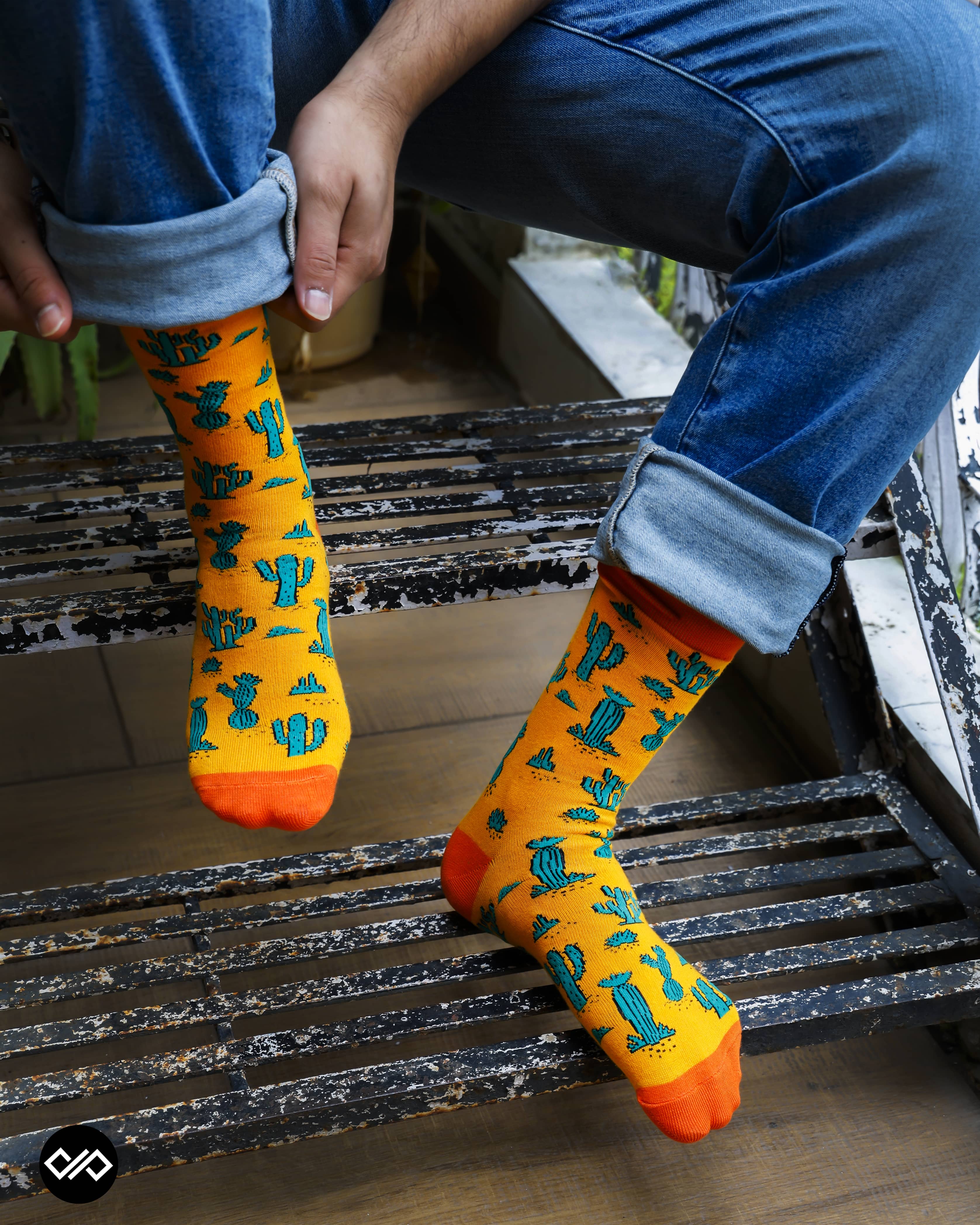 Dynamocks Cactus Crew Length Socks for Men and Women.