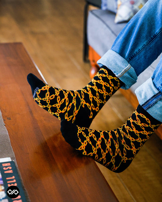Dynamocks Chain Crew Length Socks for Men and Women.