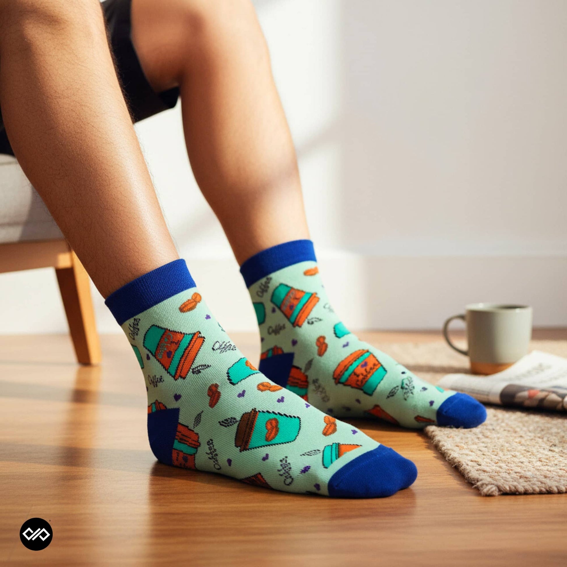 Dynamocks Coffee Cup Ankle Length Socks for Men and Women