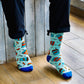 Dynamocks Coffee Cup Crew Length Socks for Men and Women.