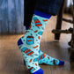 Dynamocks Coffee Cup Crew Length Socks for Men and Women.
