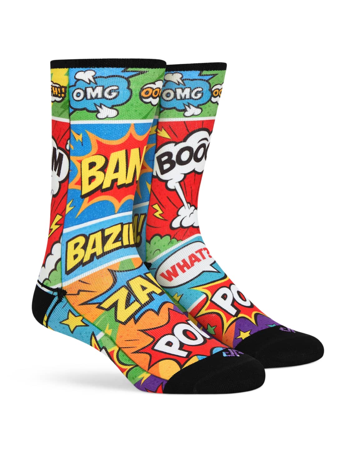 Dynamocks Comic Boom Crew Length Socks for Men and Women.