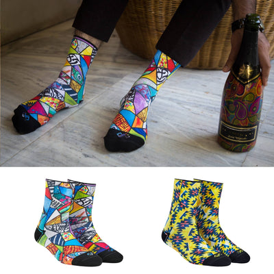 Art Bomb + Tribal Ankle Socks 2-Pack | Artistic | Dynamocks