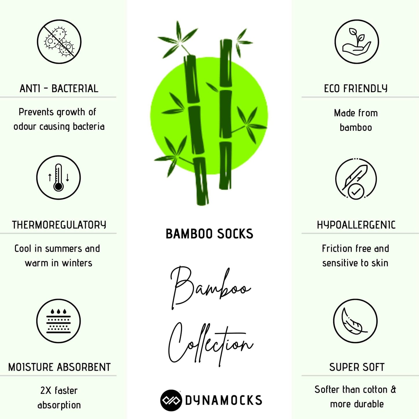 Benefits of Dynamocks Bamboo Crew Length Socks.