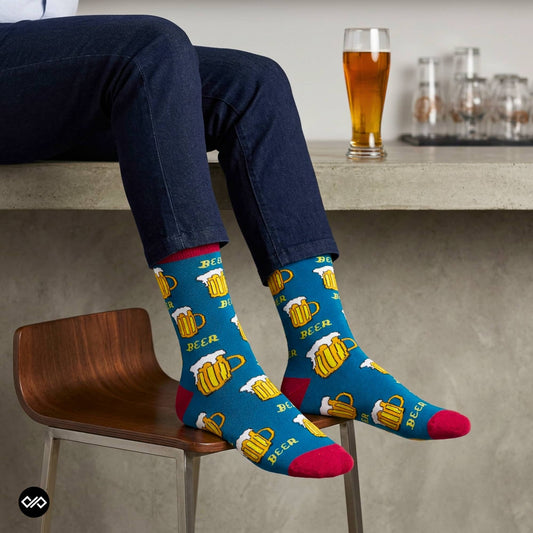 Dynamocks Beer Crew Length Socks for Men and Women.