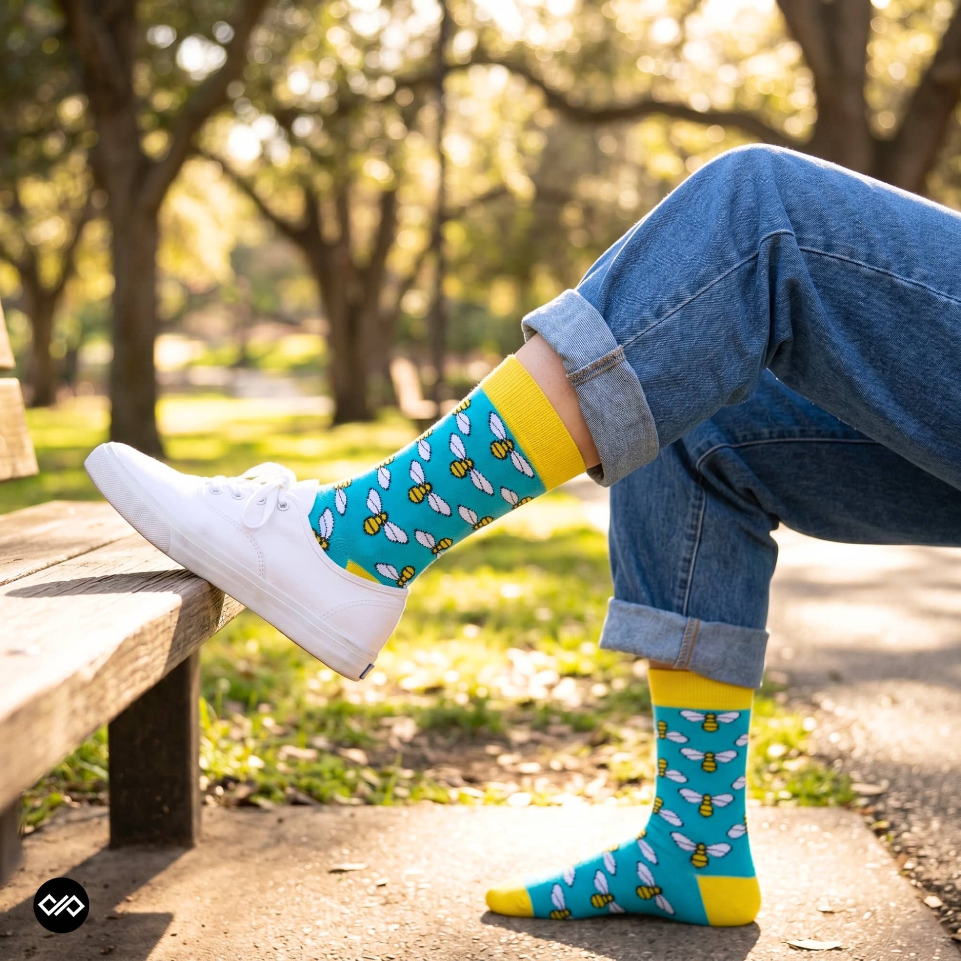 Dynamocks Bees Crew Length Socks for Men and women.