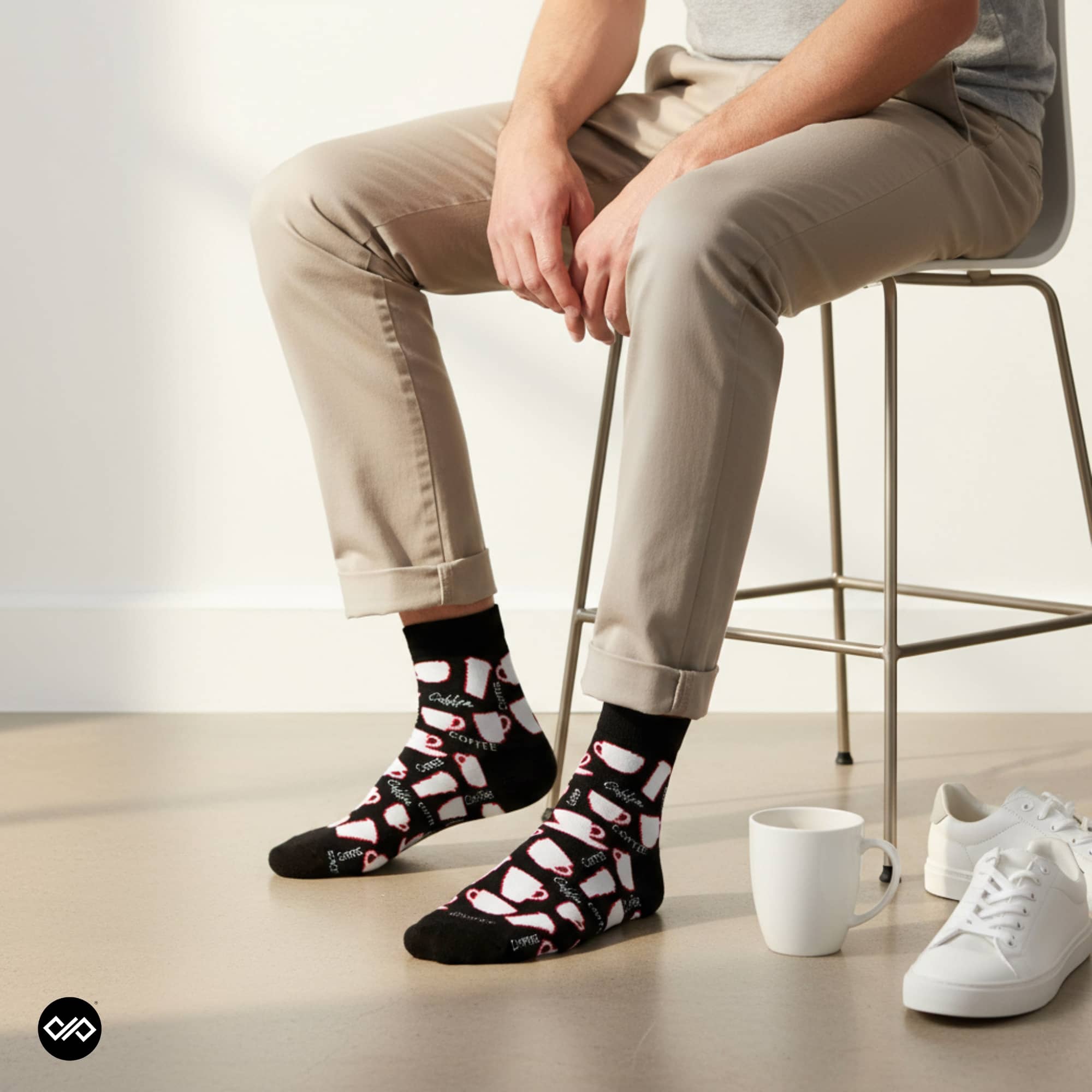 Dynamocks Black Coffee Ankle length socks for men and women.