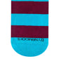Bold Stripes Aqua and Wine crew length socks for men and women — Dynamocks - Closeup
