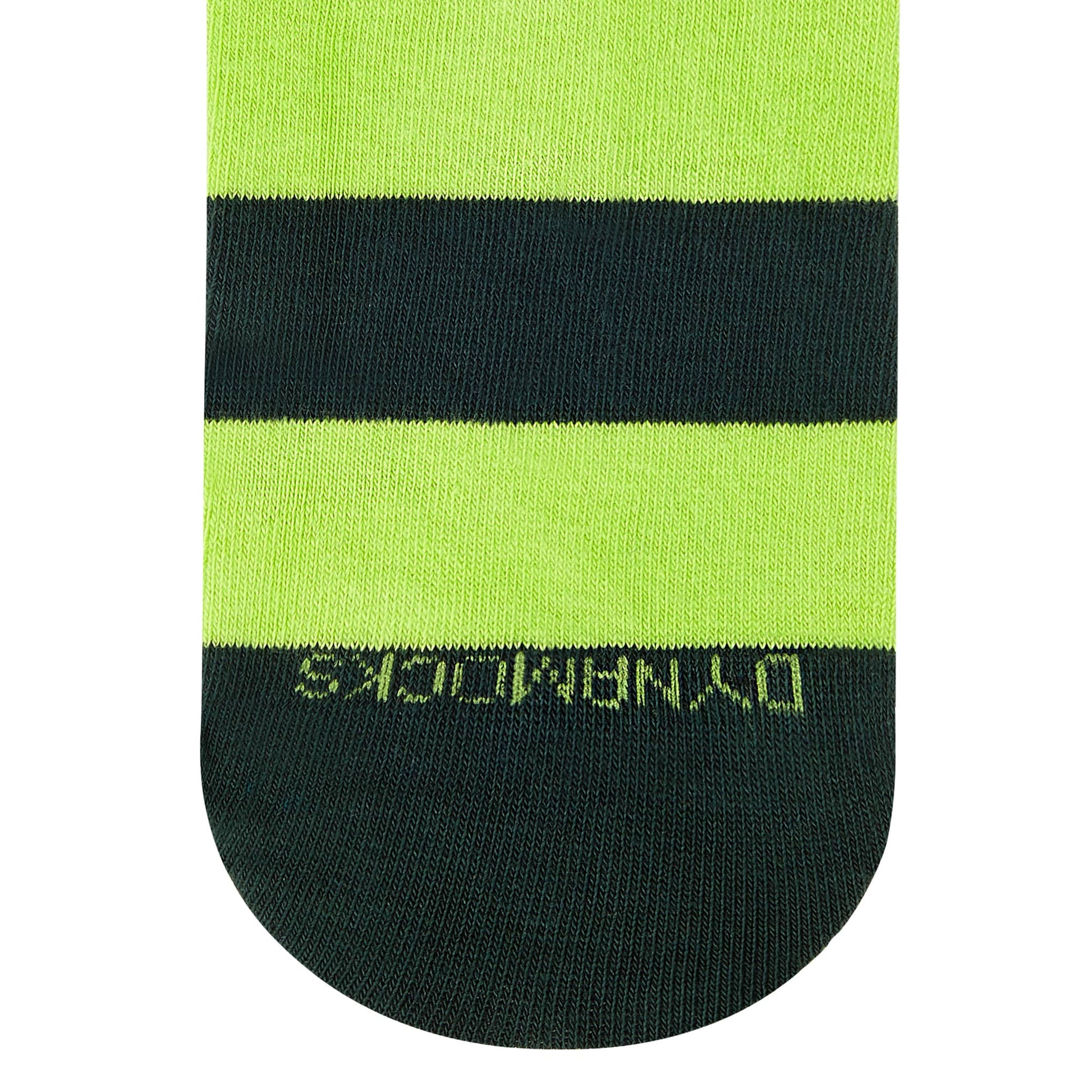 Bold Stripes Neon Green and Olive crew length socks for men and women — Dynamocks - Closeup