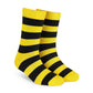 Yellow and black striped crew socks for men and women — Bold Stripes — Dynamocks India - Right angle