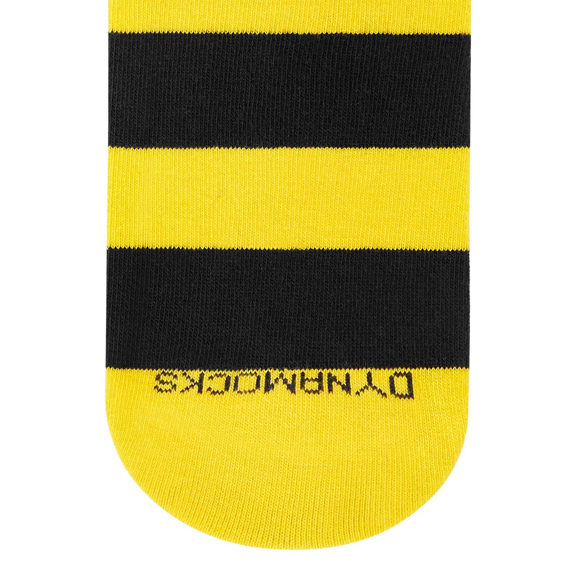 Yellow and black striped crew socks for men and women — Bold Stripes — Dynamocks India - Closeup