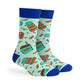 Coffee Cup crew socks for men and women mint green with coffee cup design – Dynamocks - Right Angle