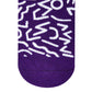 Doodle crew socks in deep purple with white abstract graffiti designs — Dynamocks India - Closeup