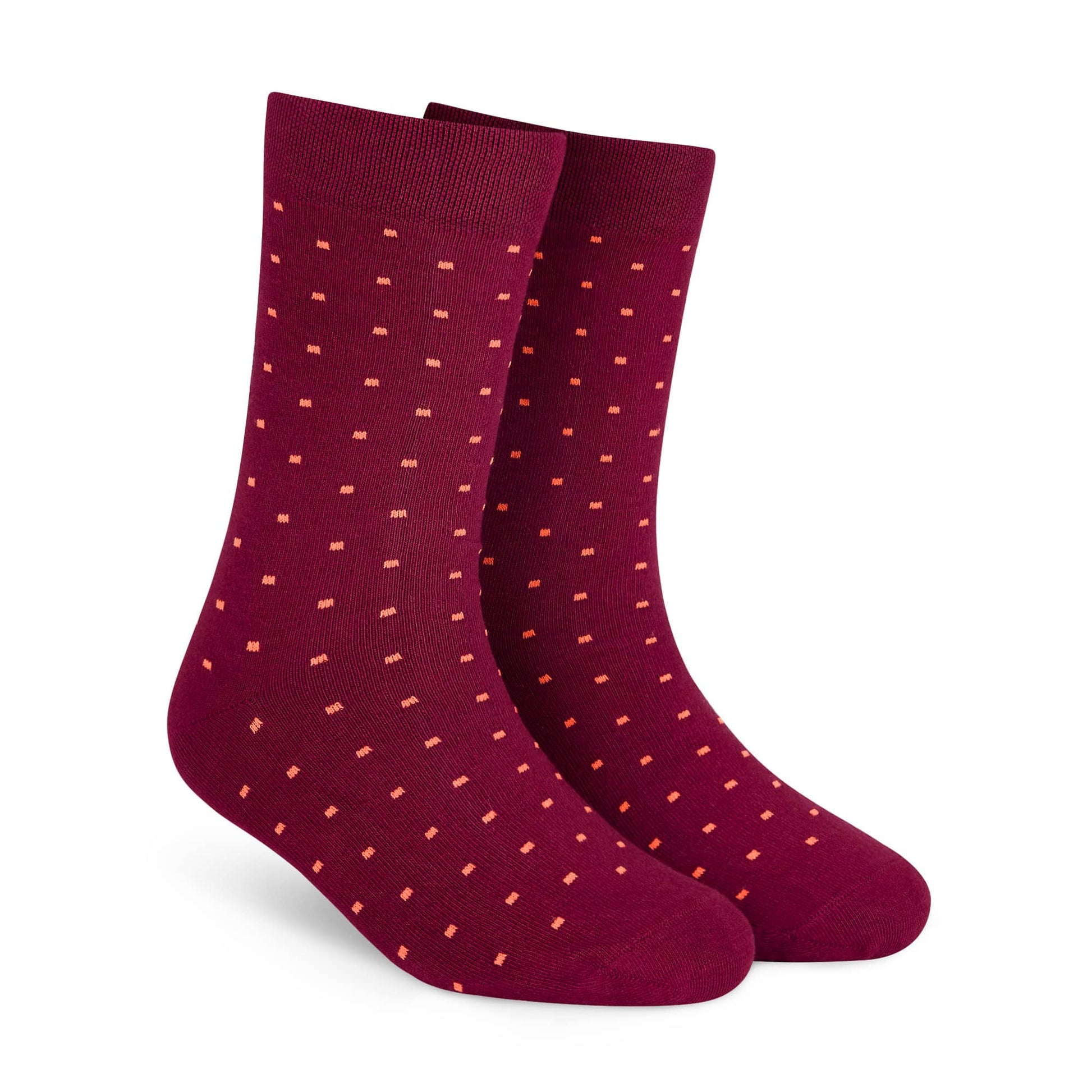 Dots maroon formal crew socks for men and women – Dynamocks