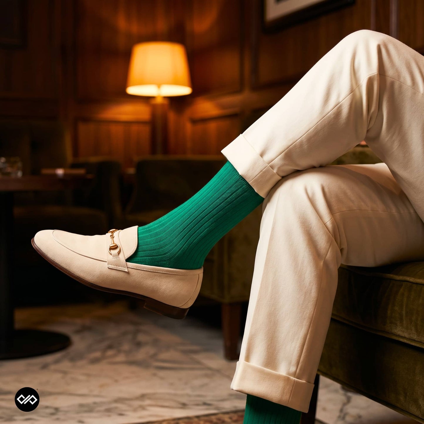 Dynamocks Green Crew Length Socks for Men and Women.