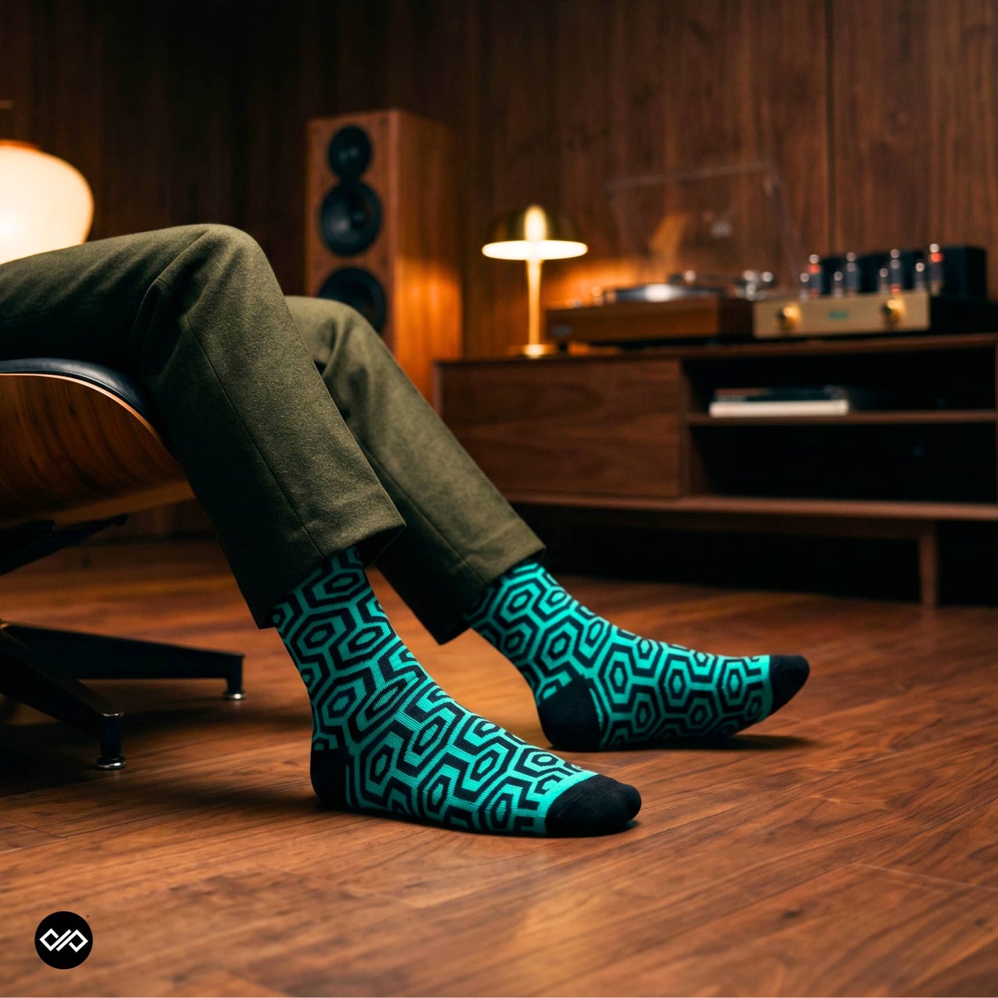 Dynamocks Hexagon crew length socks for men and women.