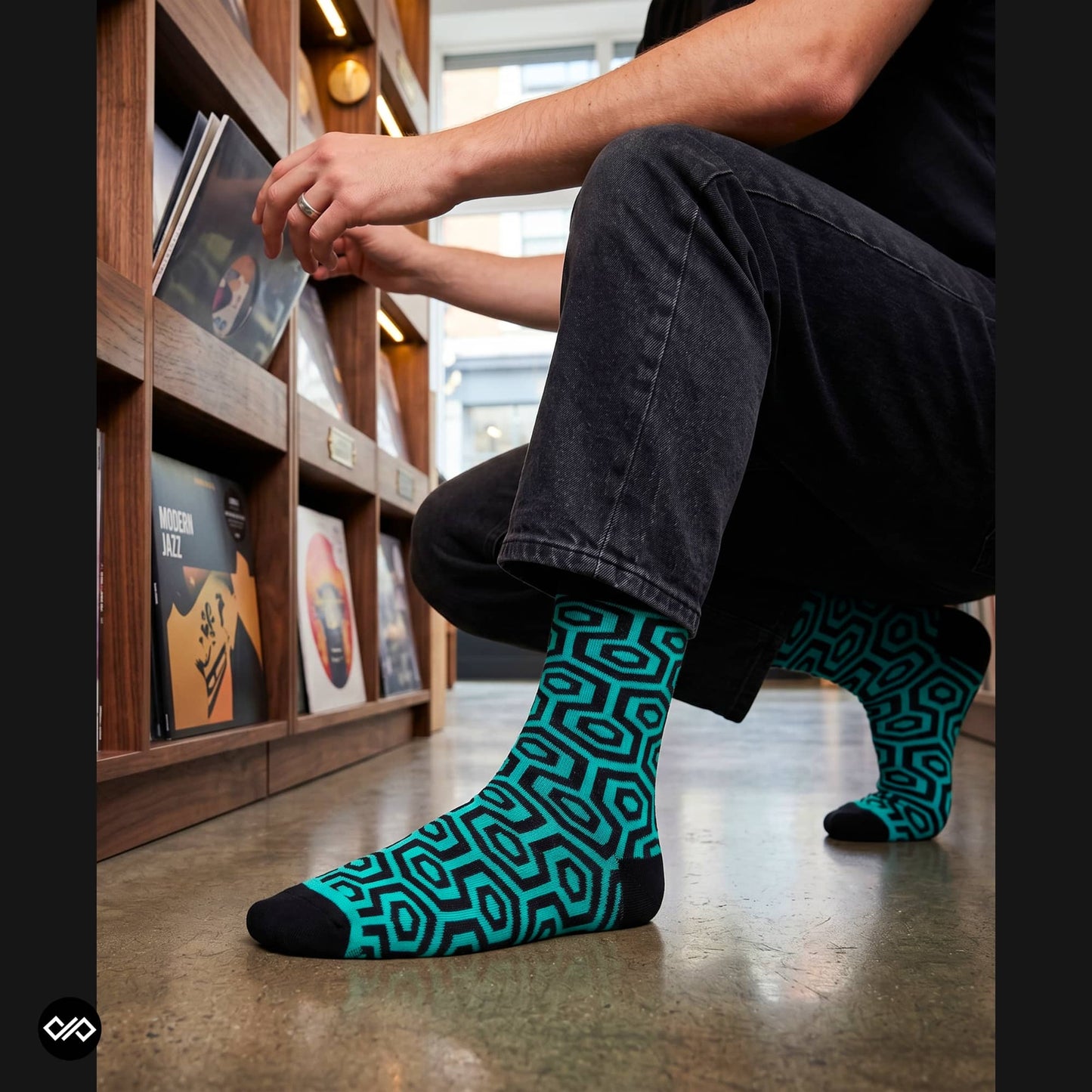 Dynamocks Hexagon crew length socks for men and women.