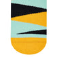 Hunk striped crew socks for men and women marigold mint and black bold bands – Dynamocks - Closeup