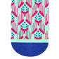 Jazz crew socks Close up — mint green base with hot pink and electric blue abstract design — Dynamocks