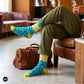 Jolly crew socks paired with stone chinos in lounge – Dynamocks