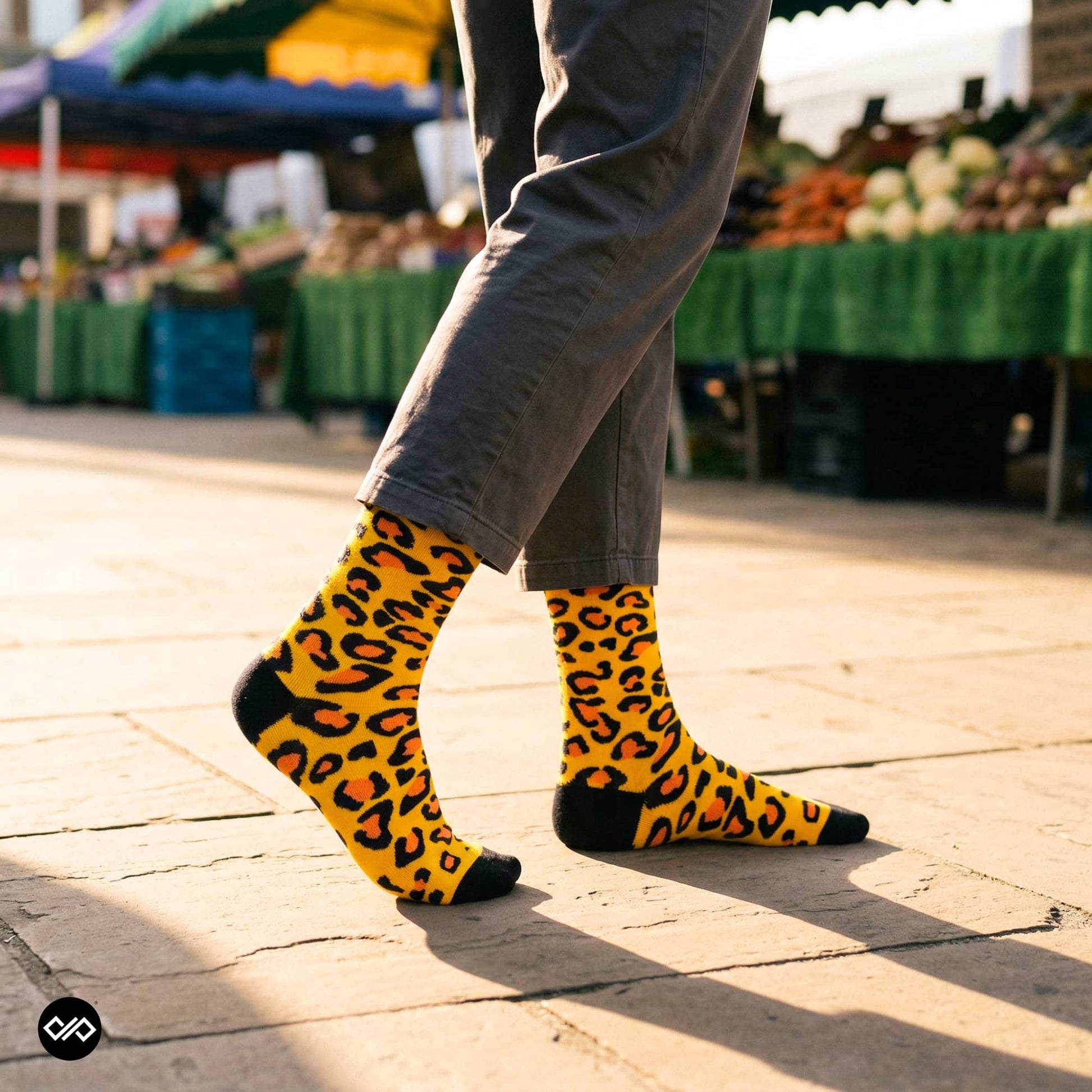 Dynamocks Leopard Crew Length Socks for Men and Women.